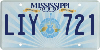 MS license plate LIY721
