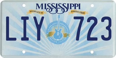MS license plate LIY723