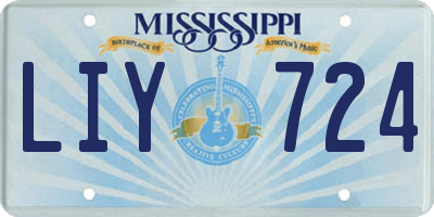 MS license plate LIY724