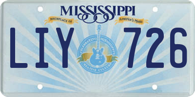 MS license plate LIY726