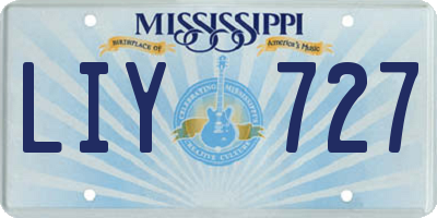 MS license plate LIY727