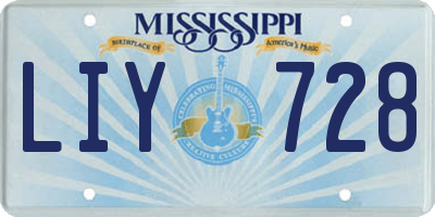 MS license plate LIY728