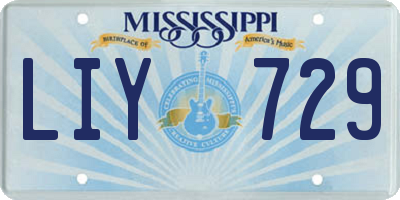 MS license plate LIY729