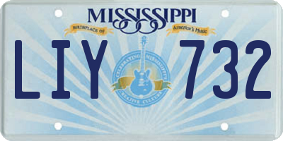 MS license plate LIY732