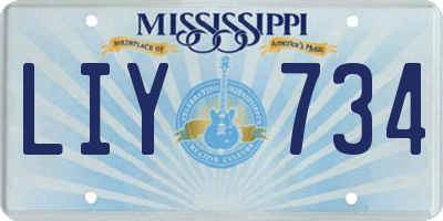 MS license plate LIY734