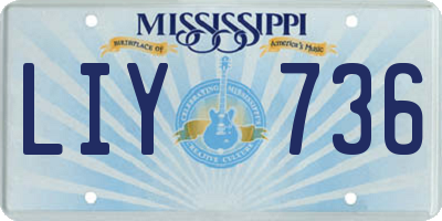 MS license plate LIY736