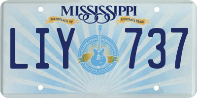 MS license plate LIY737