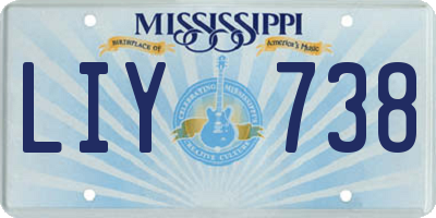 MS license plate LIY738