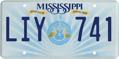 MS license plate LIY741