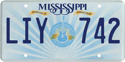 MS license plate LIY742