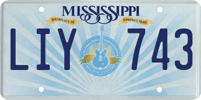 MS license plate LIY743