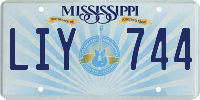 MS license plate LIY744