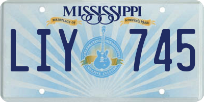 MS license plate LIY745