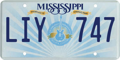 MS license plate LIY747