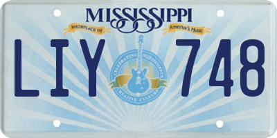MS license plate LIY748