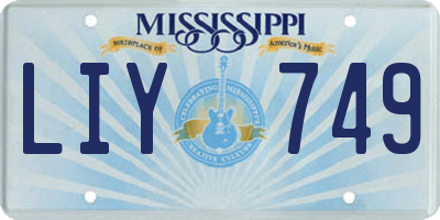 MS license plate LIY749
