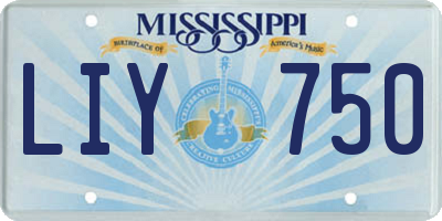 MS license plate LIY750