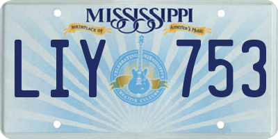 MS license plate LIY753