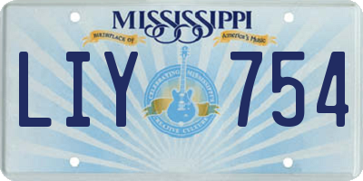 MS license plate LIY754