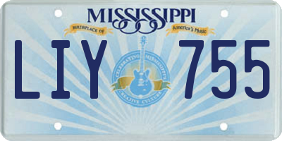 MS license plate LIY755