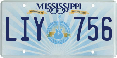 MS license plate LIY756