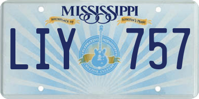 MS license plate LIY757