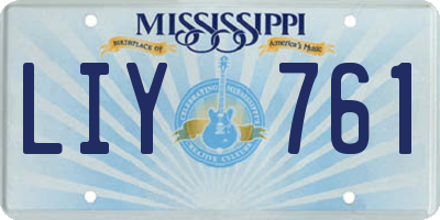 MS license plate LIY761
