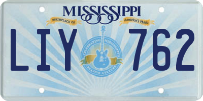 MS license plate LIY762
