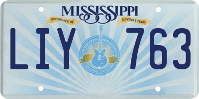 MS license plate LIY763