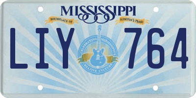 MS license plate LIY764