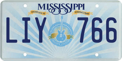 MS license plate LIY766