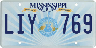 MS license plate LIY769