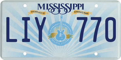 MS license plate LIY770