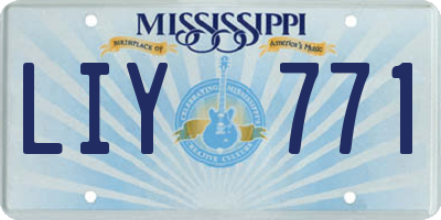 MS license plate LIY771
