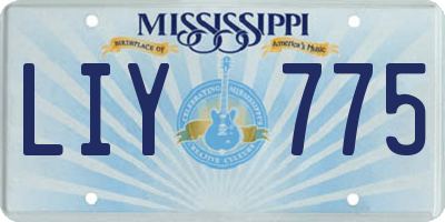 MS license plate LIY775