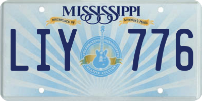 MS license plate LIY776