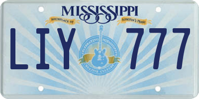 MS license plate LIY777
