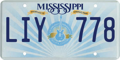 MS license plate LIY778