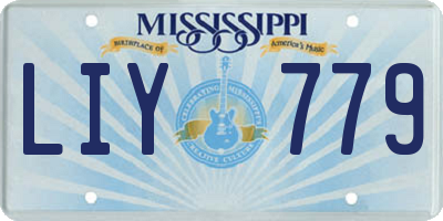 MS license plate LIY779
