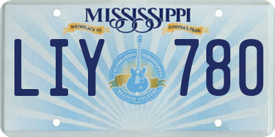 MS license plate LIY780