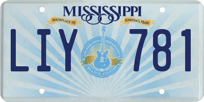 MS license plate LIY781