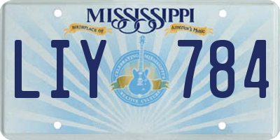 MS license plate LIY784