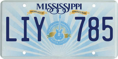 MS license plate LIY785