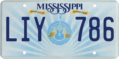 MS license plate LIY786
