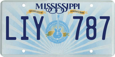 MS license plate LIY787
