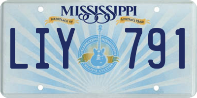 MS license plate LIY791