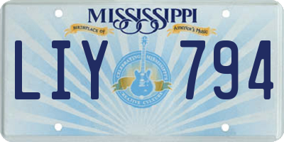 MS license plate LIY794