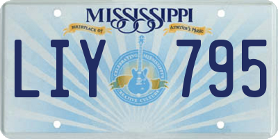 MS license plate LIY795