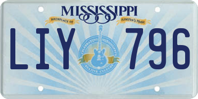 MS license plate LIY796