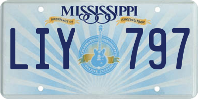 MS license plate LIY797